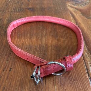 NWOT Rolled Leather Dog Collar in Red